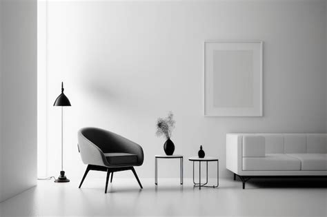 Premium Photo | Beautiful black and white living room with blue furniture