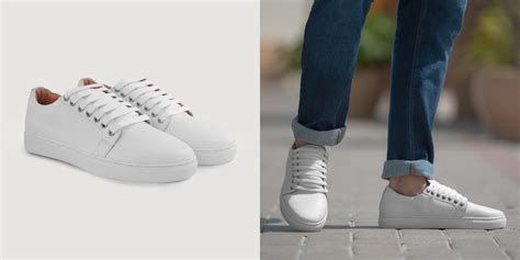 Murphy Low Top White Leather Sneakers For Men - The Jacket Maker