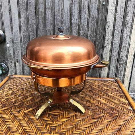 Vintage Copper Pot Food Warmer Copper Brass Hot Plate Etsy