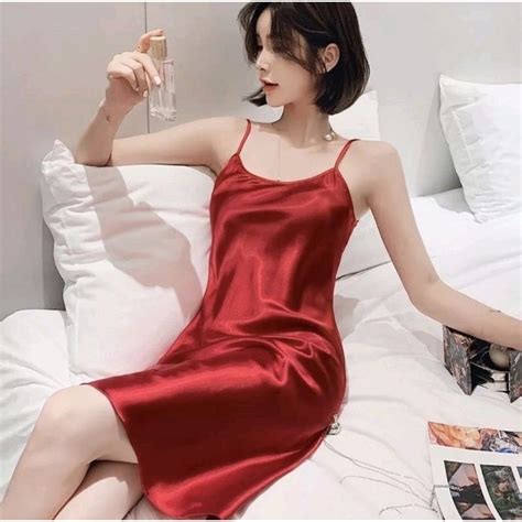 Elite Silk Satin Dress Lingerie Nightwear Nighties Sleepwear Shopee Philippines