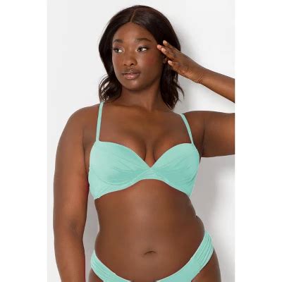 Smart Sexy Plus Swim Secret Convertible Push Up Bikini Top Cool Mint Chip D Target