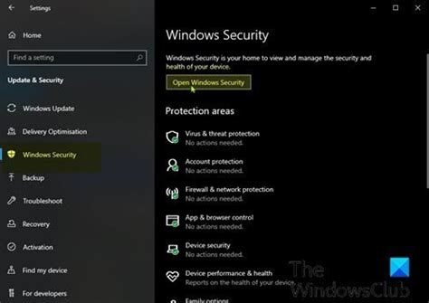 How To Open Windows Security In Windows 11 10