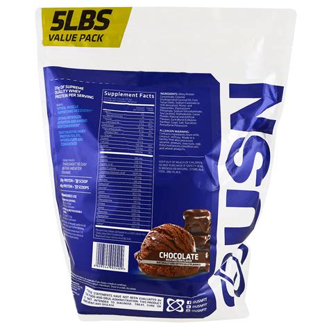 USN, 100% Premium Whey Protein, Chocolate, 5 lbs (2.27 kg) - iHerb