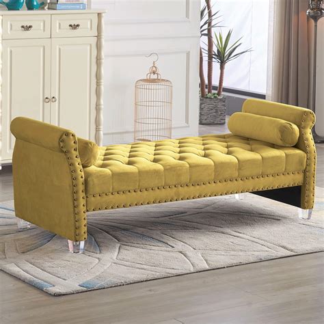 Amazon Mathias Inch Rolled Arm Velvet Button Tufted Upholstered