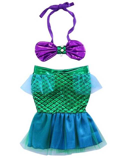 Conjunto De Traje De Ba O De Bikini Y Traje De Ba O De Sirenita Para Ni As Peque As Walmart En