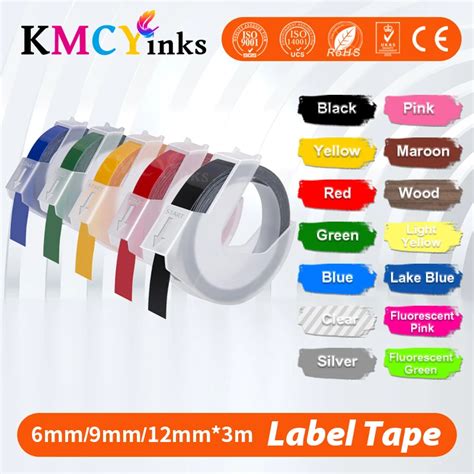 Kmcyinks Pk Compatibel Voor Dymo D Embossing Tapes Mm D Embossing