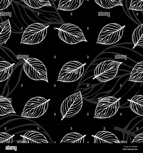 Abstract Doodle Leaves Seamless Pattern Design Pattern Vector