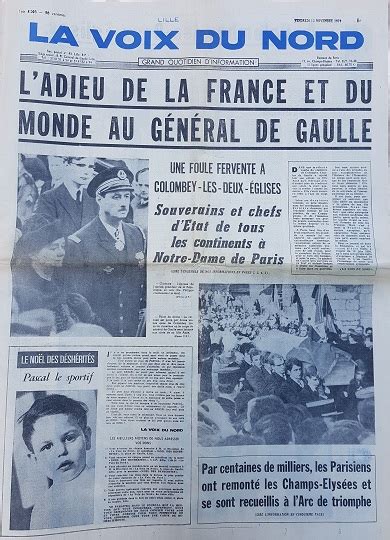 Journal LA VOIX DU NORD 13 Novembre 1970