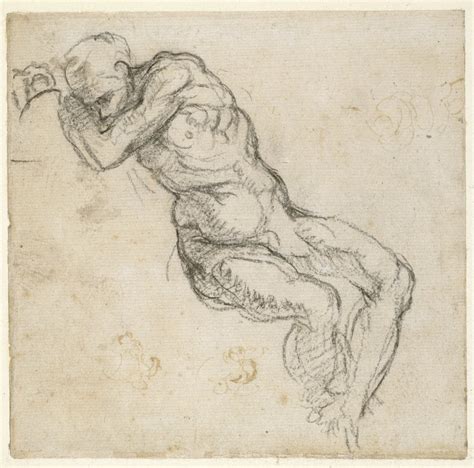 Study Of A Male Nude By Michelangelo Buonarroti
