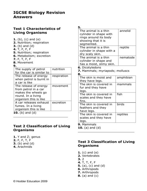 Biology 11 1 Worksheet Answers