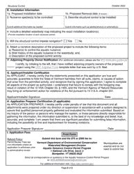 Vermont Application To Use A Structural Control Under An Aquatic