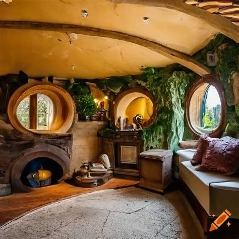 Photograph Of A Cozy Hobbit House Interior On Craiyon