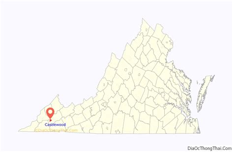 Map of Castlewood CDP, Virginia