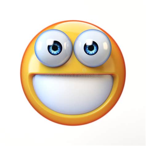 Emoji Sorridente Isolado Em Dentes Brancos De Fundo Emoticon D