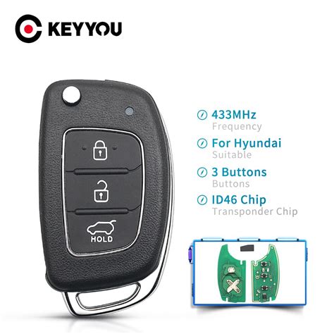 Keyyou Flip Folding Remote Key Button Mhz Transponder Chip Id