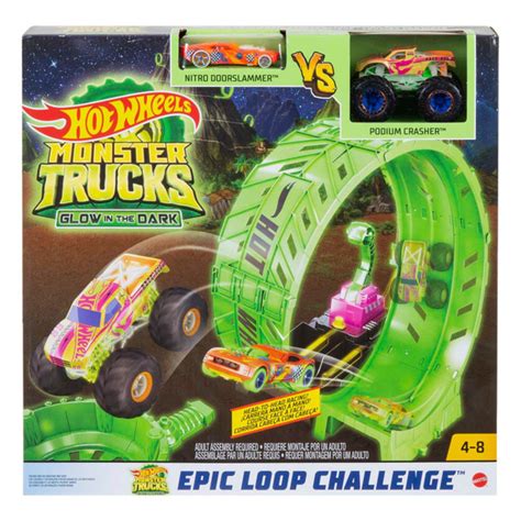 Игровой набор Hot Wheels Автотрек Соревнование в большой петле серия Monster Trucks возраст