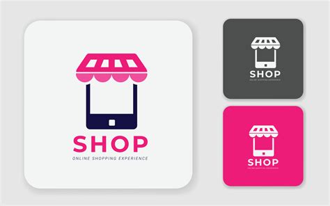 Online Shop Logo Design Illustration Vector Graphic Of Mobile And