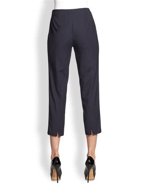 Piazza Sempione Audrey Silk Shantung Pants In Navy Blue Lyst