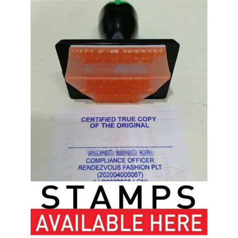 Rubber Stamp Certified True Copy Salina Diakui Sah Sabah Sarawak