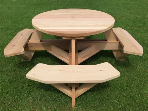 Mesa de picnic de 45 Round Top Western Red Cedar con - Etsy España