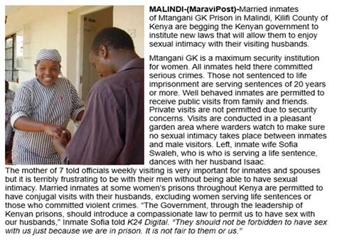Inmate Pleading For Sex In Kenya R WomenInCells