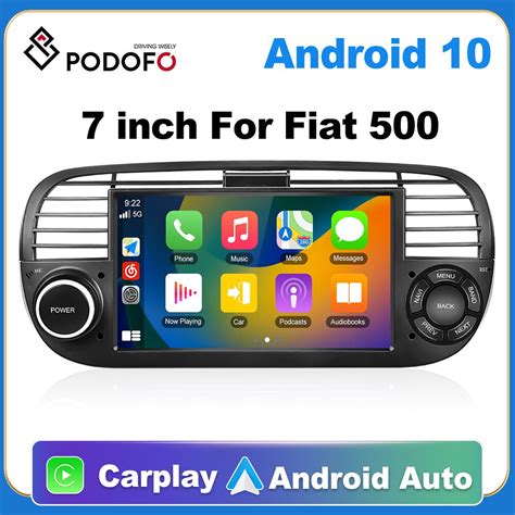 Podofo Car Android CarPlay Radio Multimedia Player For Fiat 500 2007