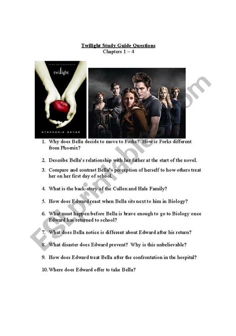 Twilight Study Guide Ch Esl Worksheet By Emcneil