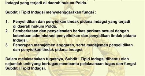 Ditreskrimsus Polda Jatim Tugas Pokok Dan Fungsi Subdit I Tipid Indagsi