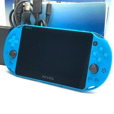 SONY PS Vita PCH 2000 Slim Aqua Blue Wi Fi FW 3 60 W Charger Box