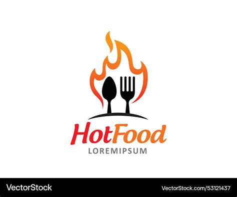Hot Food Logo Symbol Or Icon Template Royalty Free Vector