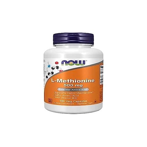 Now Foods L méthionine 500mg 100 gélules Acide aminé Vitamine B6