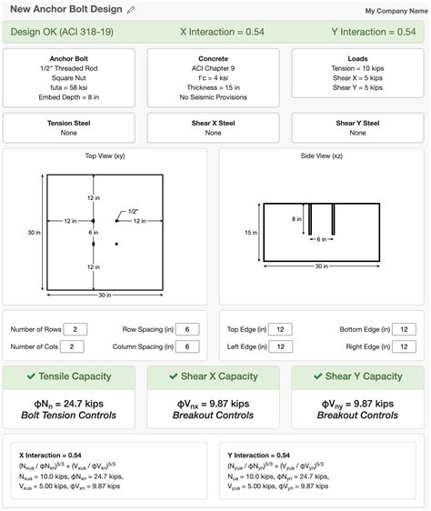Anchor Bolt Design Spreadsheet 8