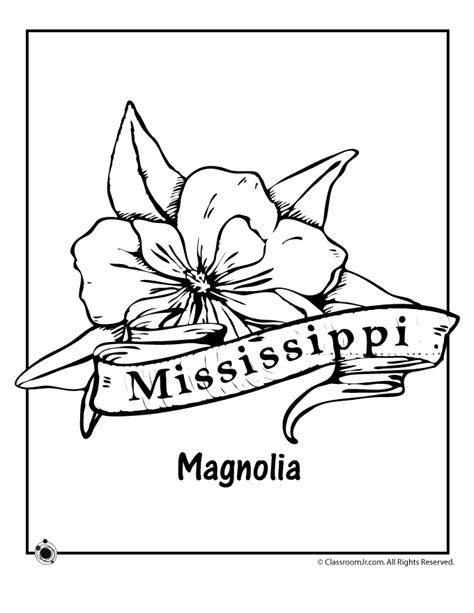 Mississippi State Flower Coloring Page | Woo! Jr. Kids Activities : Children's Publishing