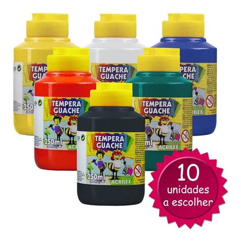 Kit C Potes De Tinta Guache Ml Acrilex Mercadolivre