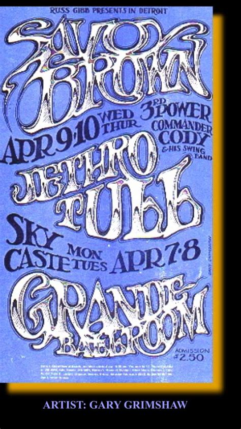 Jethro Tull Savoy Brown Grande Ballroom Rock Posters