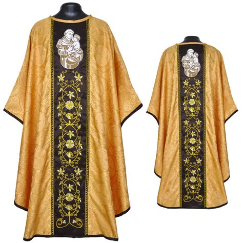 St Anthony Antique Gold Vestment Low Mass Set Antique Gold