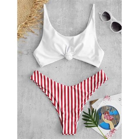 Maillot De Bain Sexy Bikini Les Femmes Maillot Col Rond Maillot De Bain Ray Noeud Arc