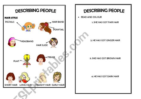 Physical Description ESL Worksheet By Printsforschool