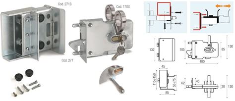 Kit Serratura A Gancio Con Battente Regolabile Per Cancello Scorrevole