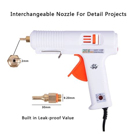 100W Hot Glue Gun With Three Interchangeable Nozzles BSTPOWER 2T High Temp Heavy Duty Melt Glue