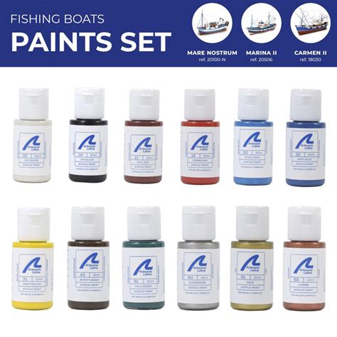 Artesania Latina Fishing Tug Paint Set Of 12 For 20100 20506 18030 277PACK3 Canada S Largest