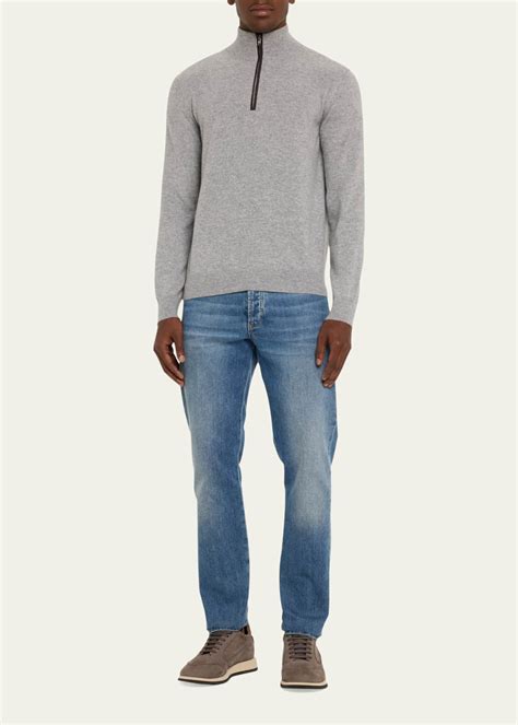 Fioroni Mens Cashmere Half Zip Sweater Bergdorf Goodman