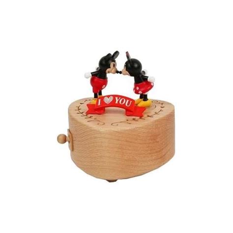 Disney boîte à musique Mickey aime Minnie 8Wooderful Life 8 cm de bois