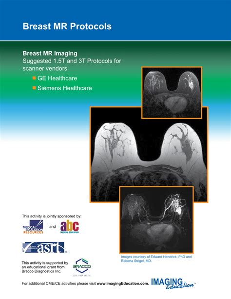 Pdf Breast Mr Protocols Breast Mr Imaging Suggested 1 5t And 3t