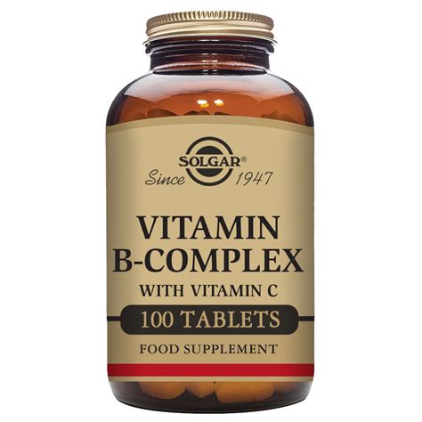 Solgar B-Complex With Vitamin C Stress Formula 100 Units, Brown | Bikeinn