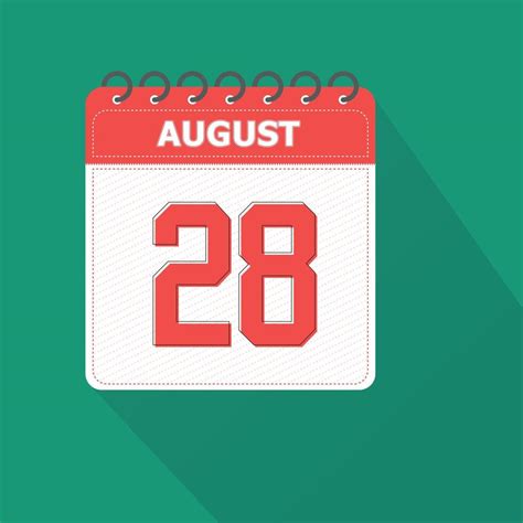 August 28 Calendar Daily Icon, Date, Month 26739879 Vector Art at Vecteezy