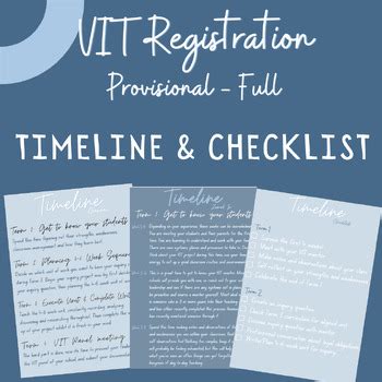 VIT Registration Timeline & Checklist - Teacher Accreditation | TPT