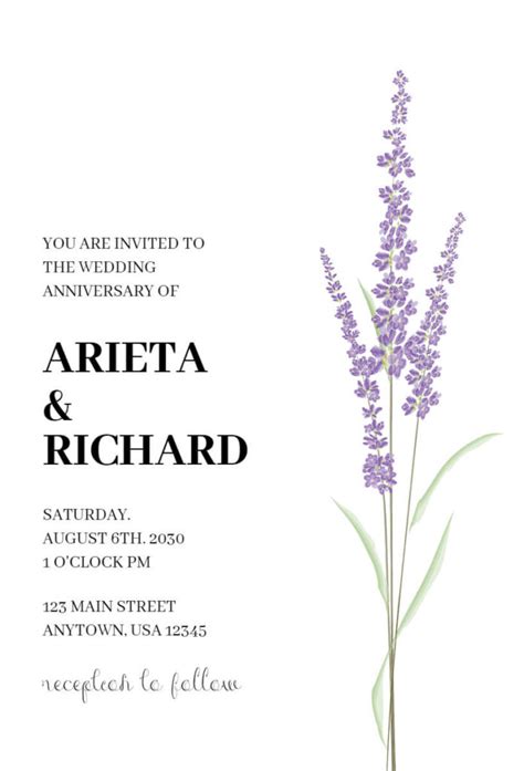 Free Editable Anniversary Invitation Templates