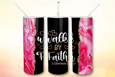 Walk By Faith Tumbler Sublimation Design Graphic By Bonnydesign · Creative Fabrica