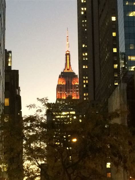 A Beautiful Autumn Evening In New Yorkempire State Building Shot